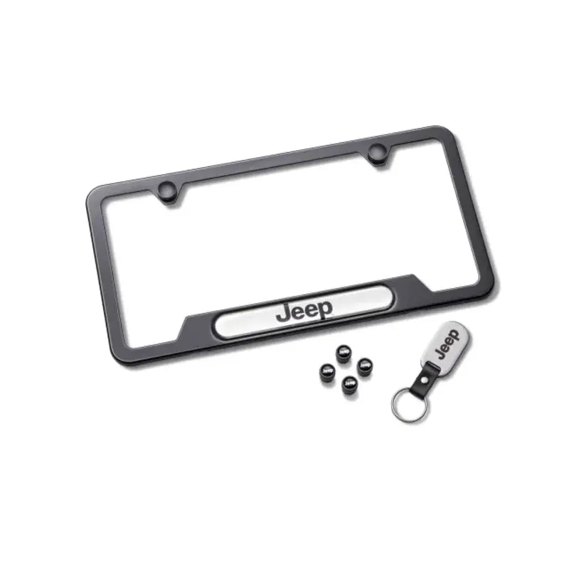 Mopar 82215853 Jeep License Plate Frame Gift Set - Black