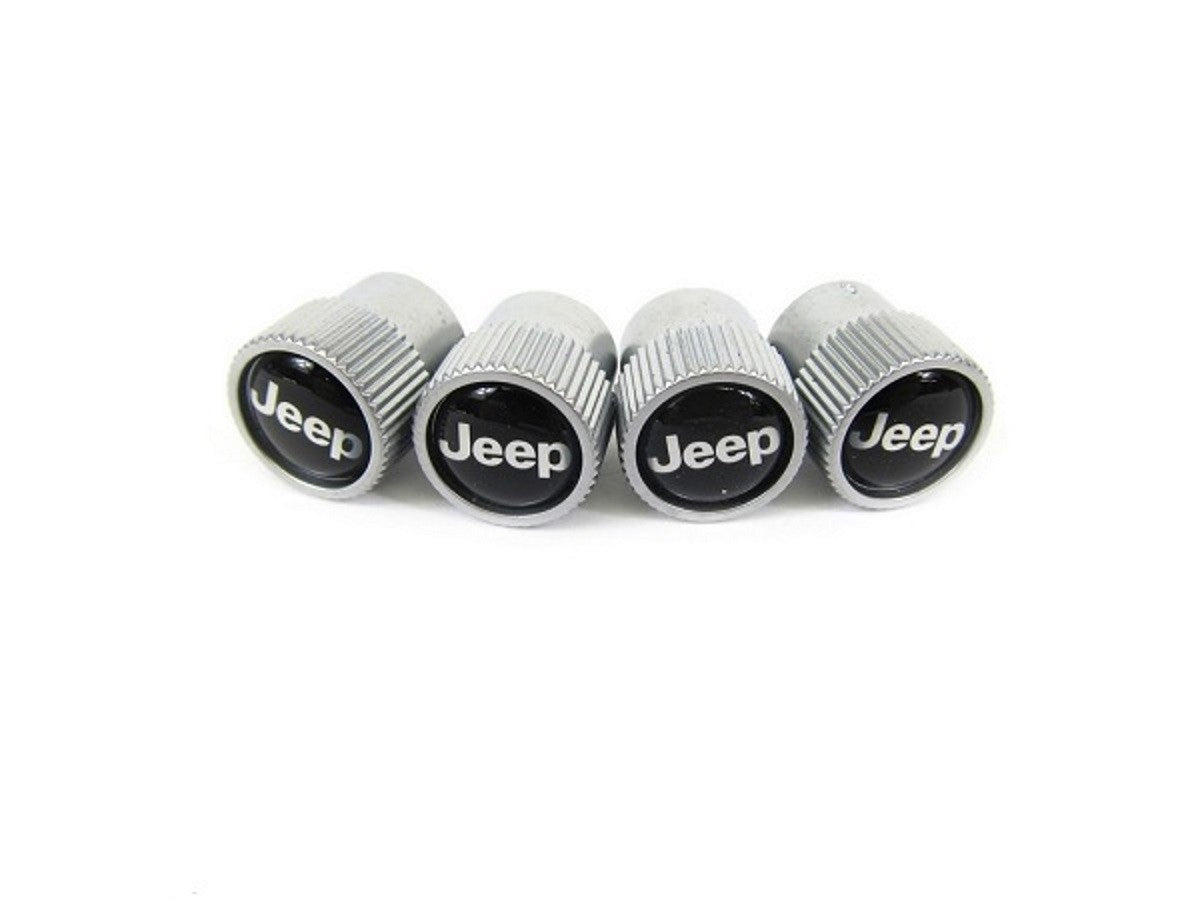 Jeep Brand Valve Stem Caps - Silver