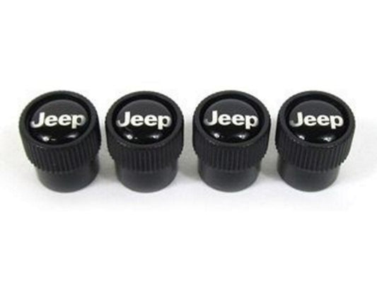 Jeep Brand Valve Stem Caps - Black