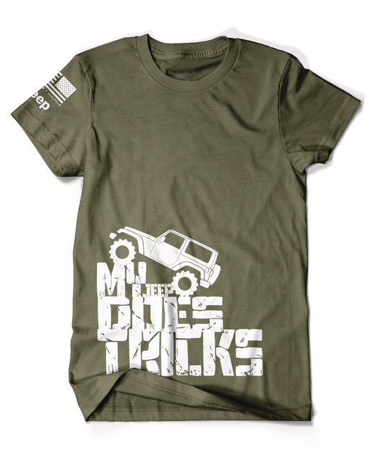 Army Green My Jeep Does Tricks T-Shirt