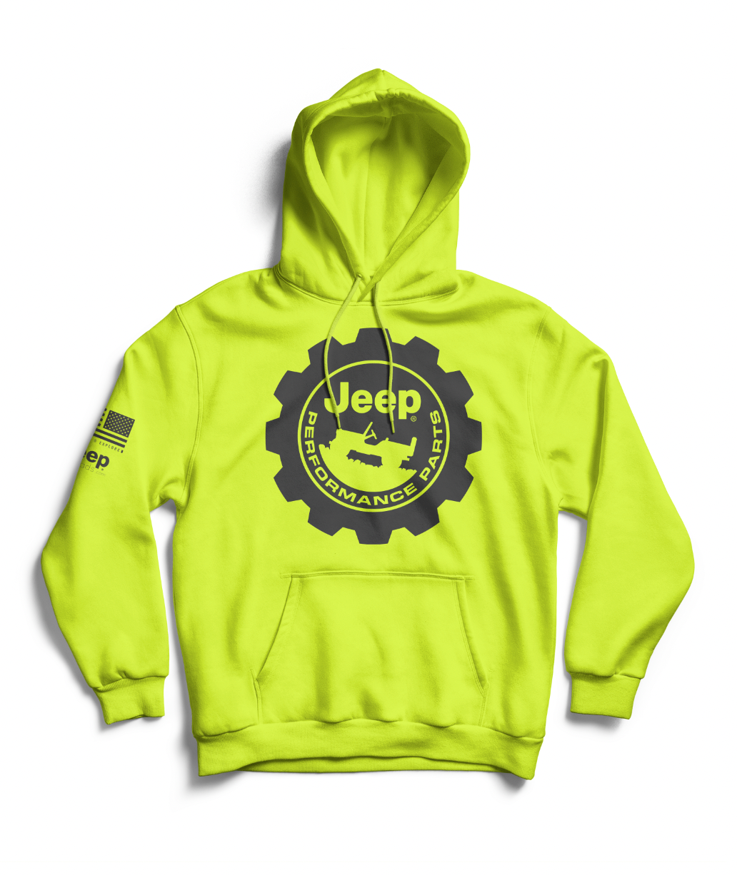 High Vis Yellow Jeep Performance Parts Hoodie